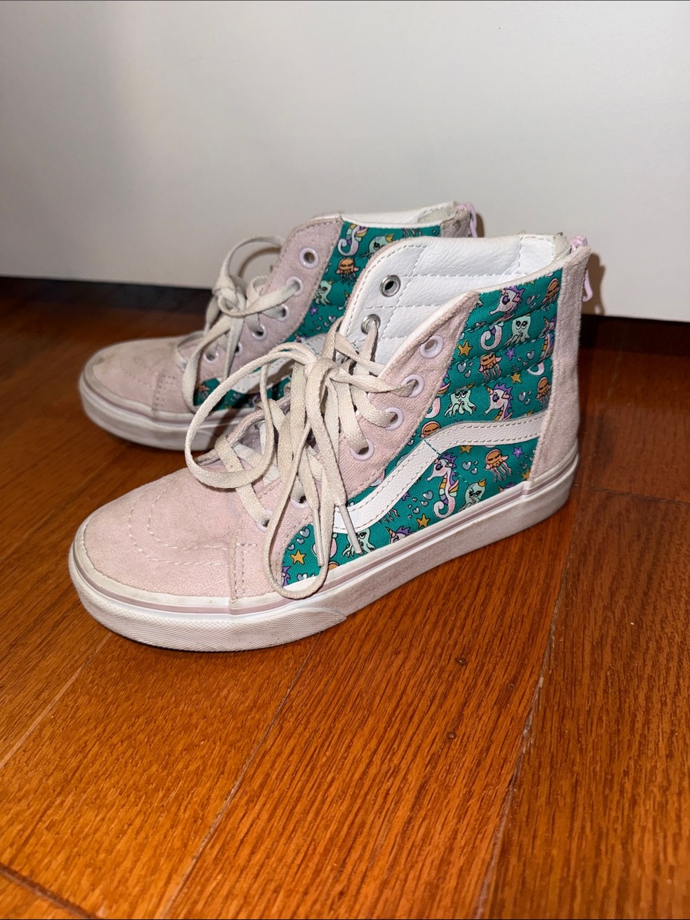 VANS Sea Party Sk8-Hi Juniors Zipper Shoes Size 2
